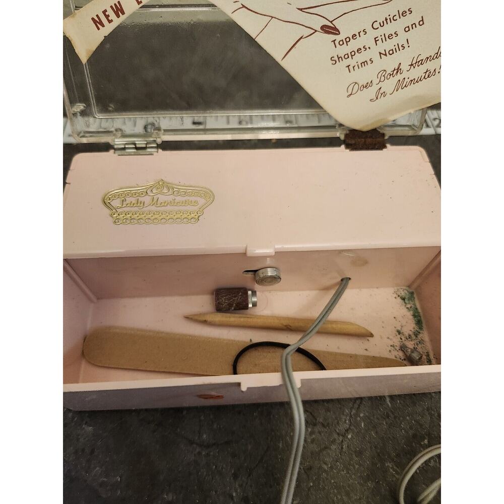 Lady Manicure Set by Thompson‎ Designs Battery Operat Pink Case Untested Vintage - Picture 10 of 13